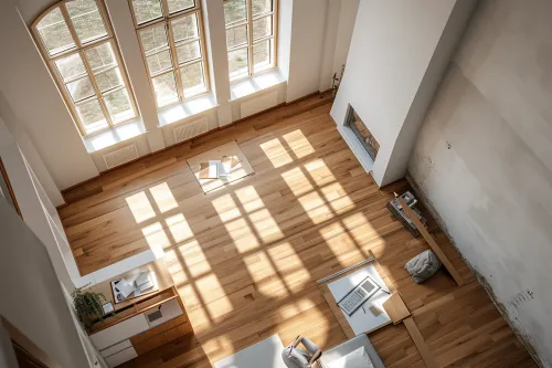 Mesure d'espaces atypiques avec murs inclinés et recoins architecturaux difficiles