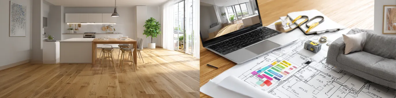 Calculateur de coût de rénovation d'appartement avec détails des prix au mètre carré
